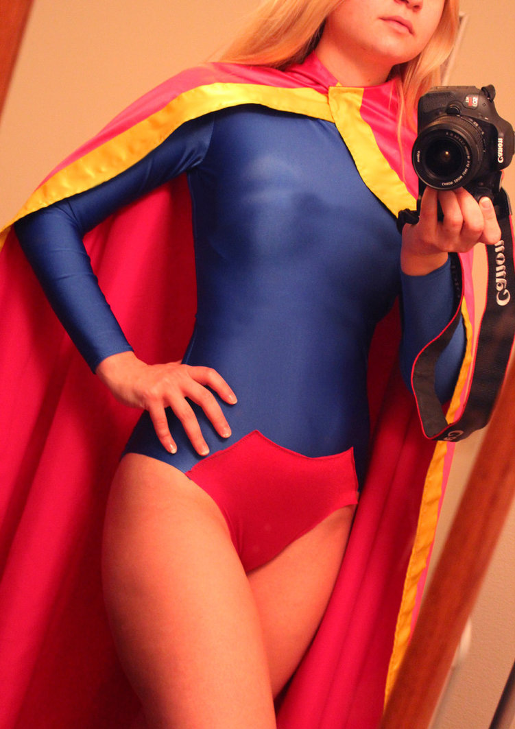 Sexy Supergirl Fancy Dress Halloween Costume Red Cape